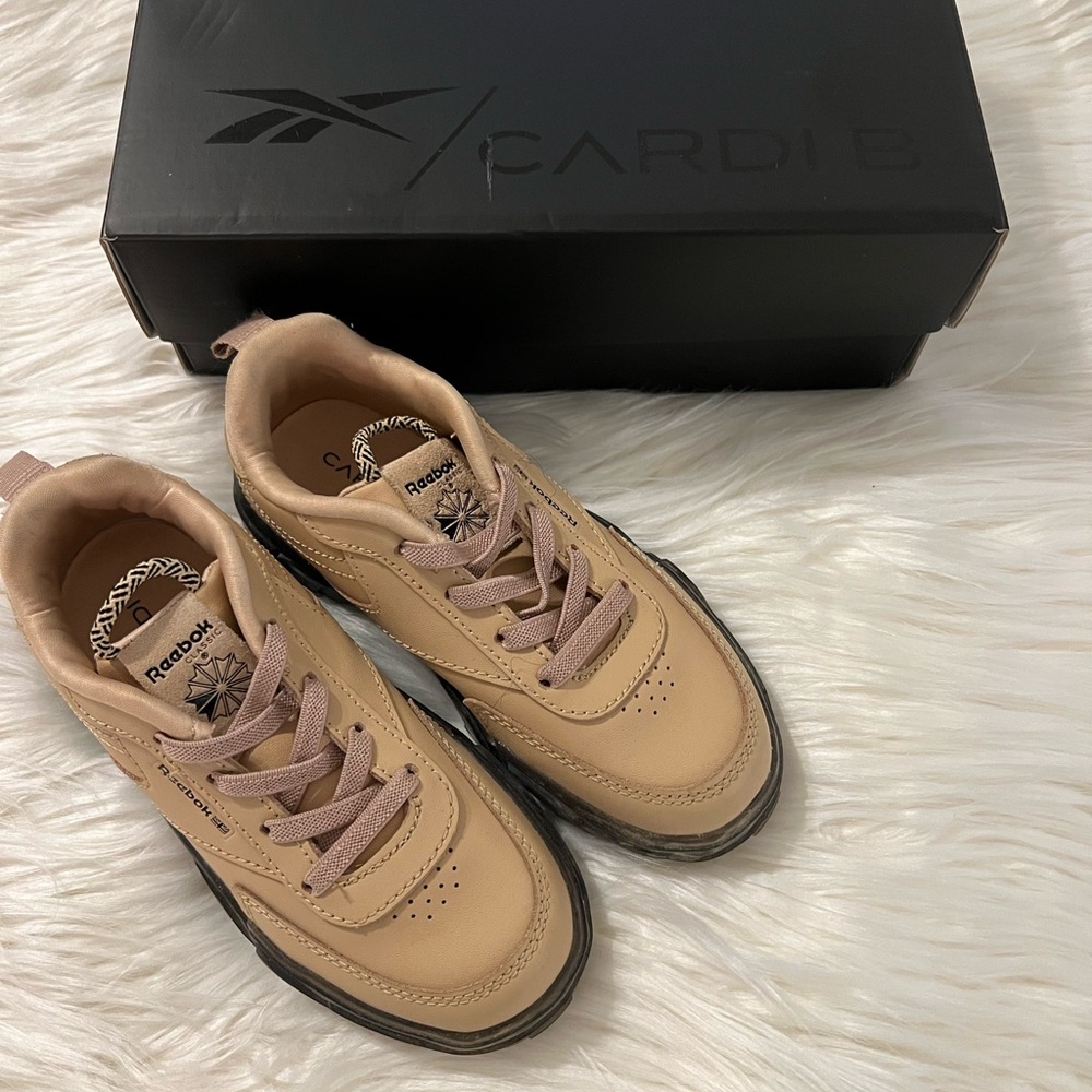 Reebok X Cardi B Club C Toddlers Brown Tennis Shoe Size 10